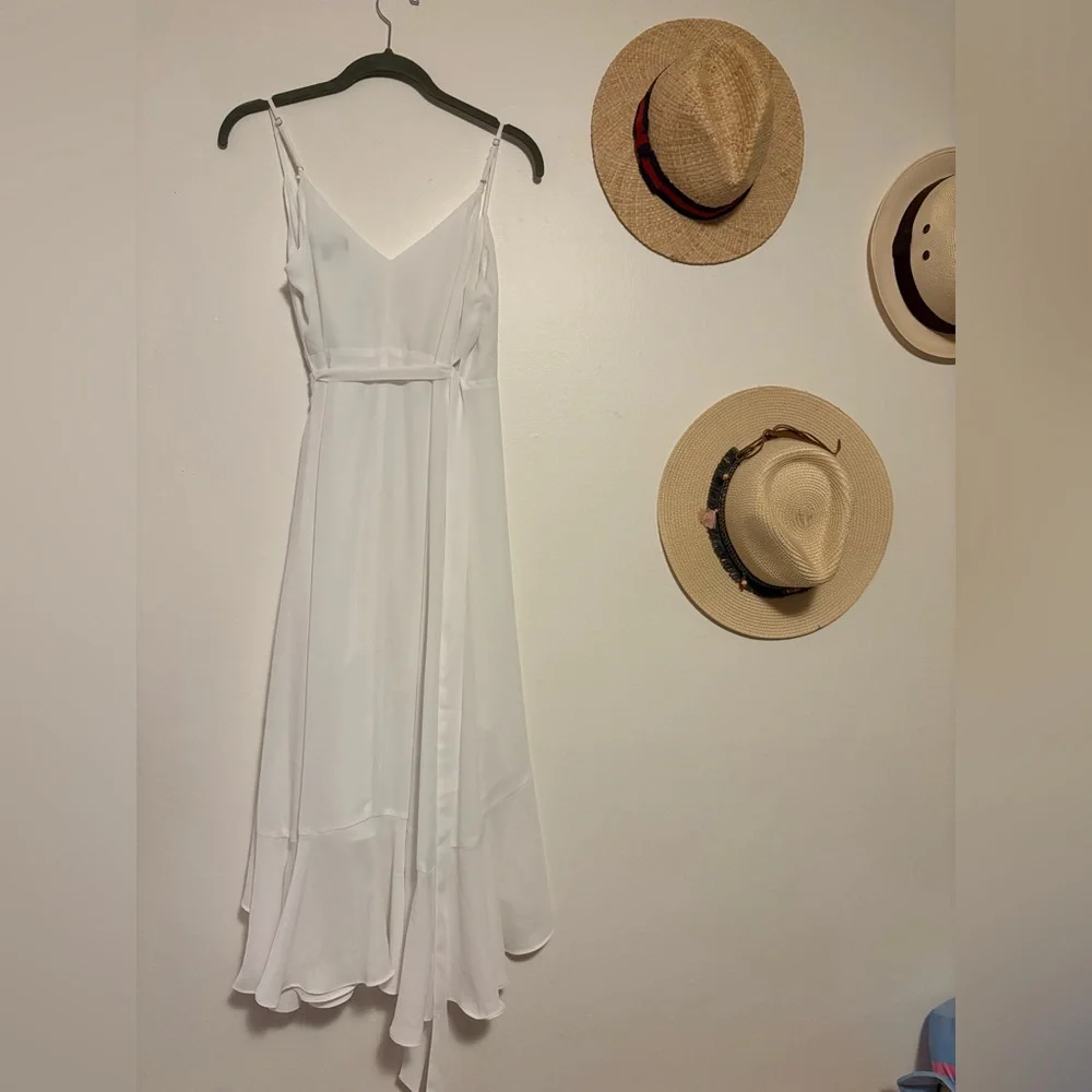 Lulu's White High Low Wrap Dress - Picture 6 of 8